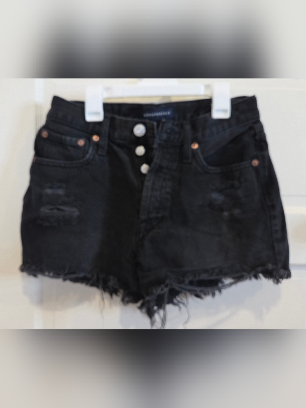 Aeropostale Black Distressed Denim Cutoff Shorts
